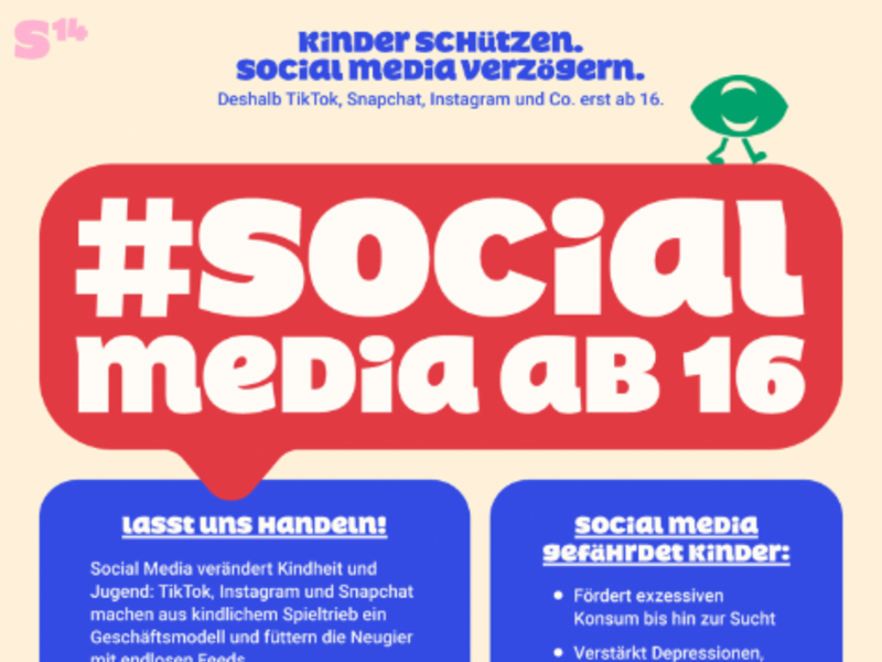 Infoplakat "Social Media ab 16"