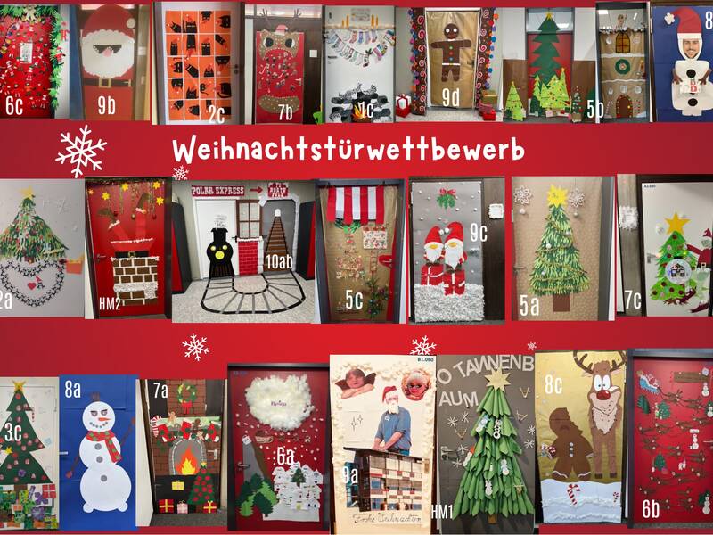 Bildercollage der Weihnachtstüren